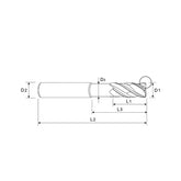 Carbide 4 Flute Double Core Extended Length  TitaNox-POWER End Mills Corner Radius GMG40 Series - Big-tools Industrial Supply Tools for Metal Cutting